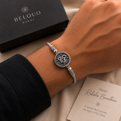 Ik Onkar Silver-Tone Rakhi