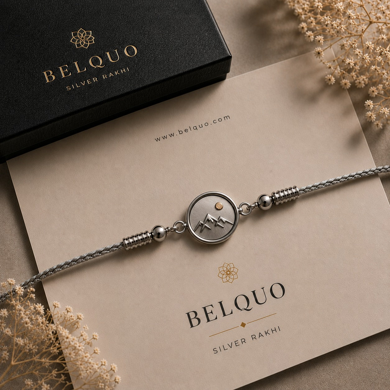 Emerging Mountain Silver-Tone Rakhi