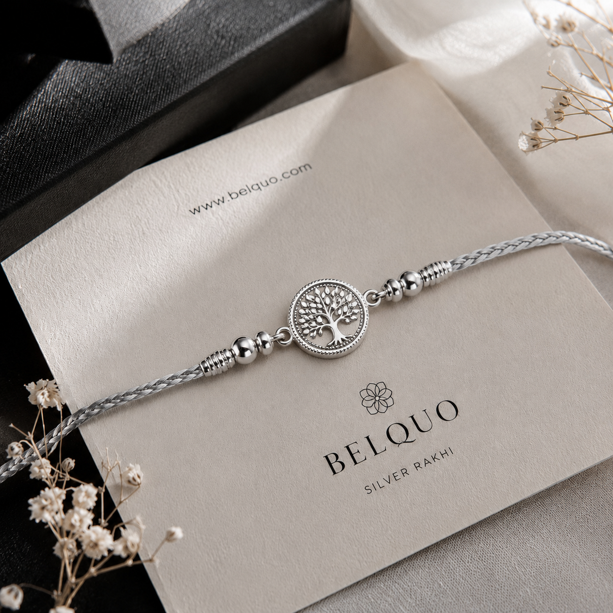Tree of Life Silver-Tone Rakhi