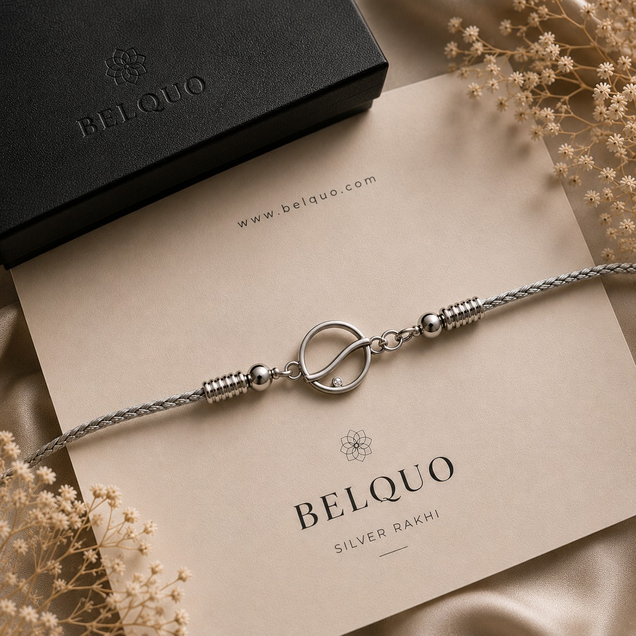 Precious Silver-Tone Rakhi